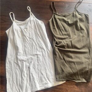 White and Olive Green Maurices Tank Tops Size Small
